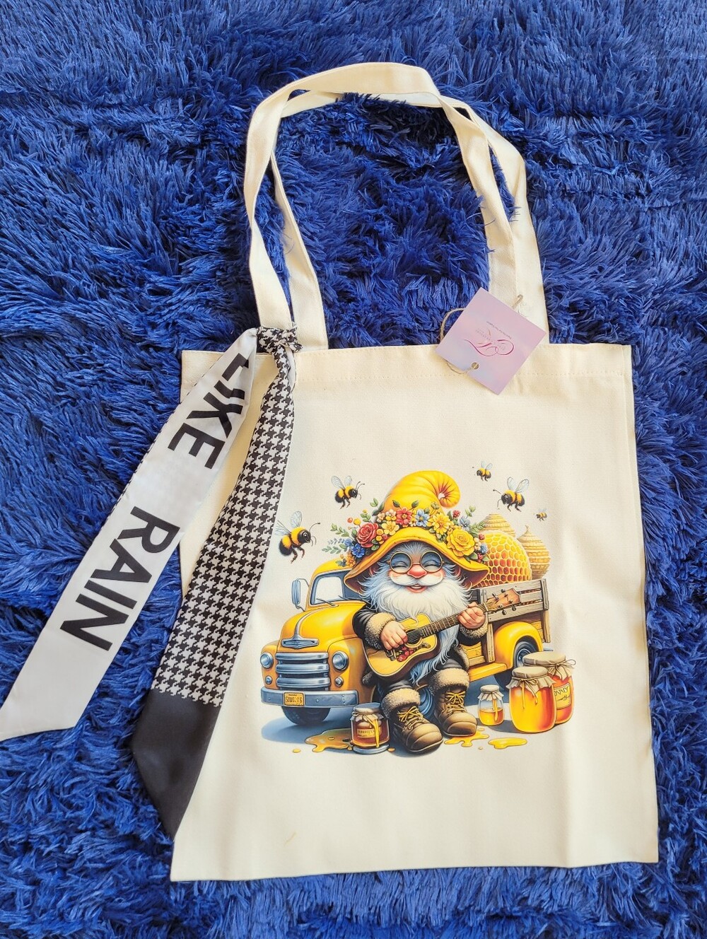 Custom Gnome Canvas Tote Bag With Sash